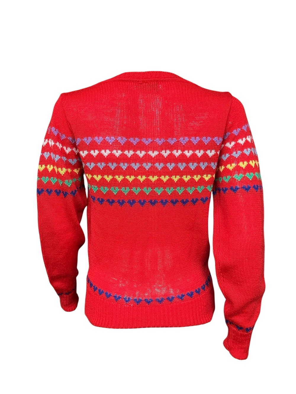Red Heart-Pattern Women's Sweater - Picture 2 of 5